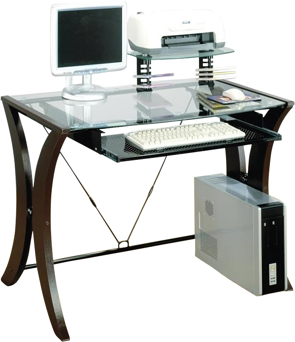 Coaster Division Table Desk With Glass Top In Cappuccino - Contemporary Cappuccino Finish Computer Desk W/ Pull (798x798), Png Download