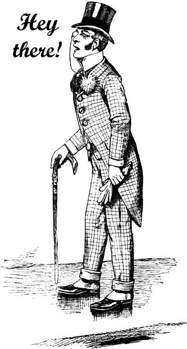 Vintage Man Hey There - Clip Art (376x700), Png Download