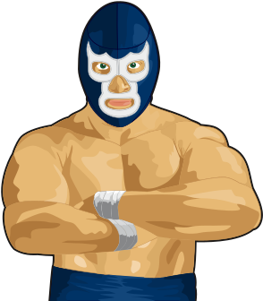 A Graphic Drawing Of Blue Demon - Blue Demon Luchador (440x340), Png Download