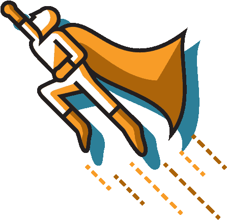 A Flying Superhero - Tekrescue (456x442), Png Download