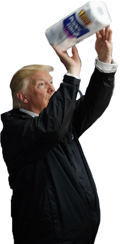 Persontrump Tossing Paper Towels - Trump Tossing Paper Towels (389x791), Png Download