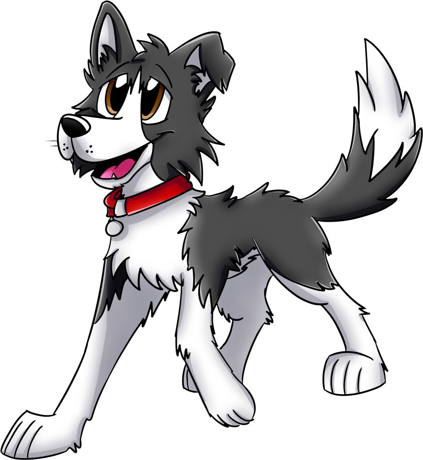 Cartoon Border Collie (1000x1033), Png Download