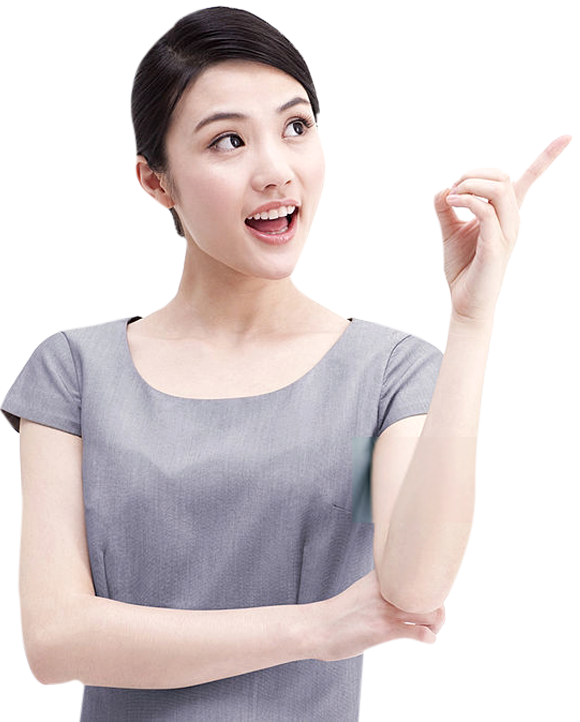 Sign Up Now - Girl Pointing Finger Png (580x722), Png Download
