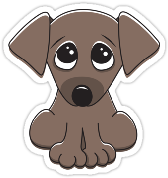 Drawn Puppy Big Eye - Cute Cartoon Dog With Big Eyes (375x360), Png Download