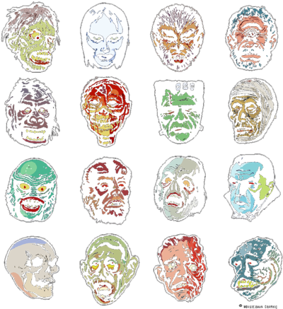 Horror Movie Monster Masks - Ts_trendstyles Horror Movie Monster Masks (color) (571x495), Png Download