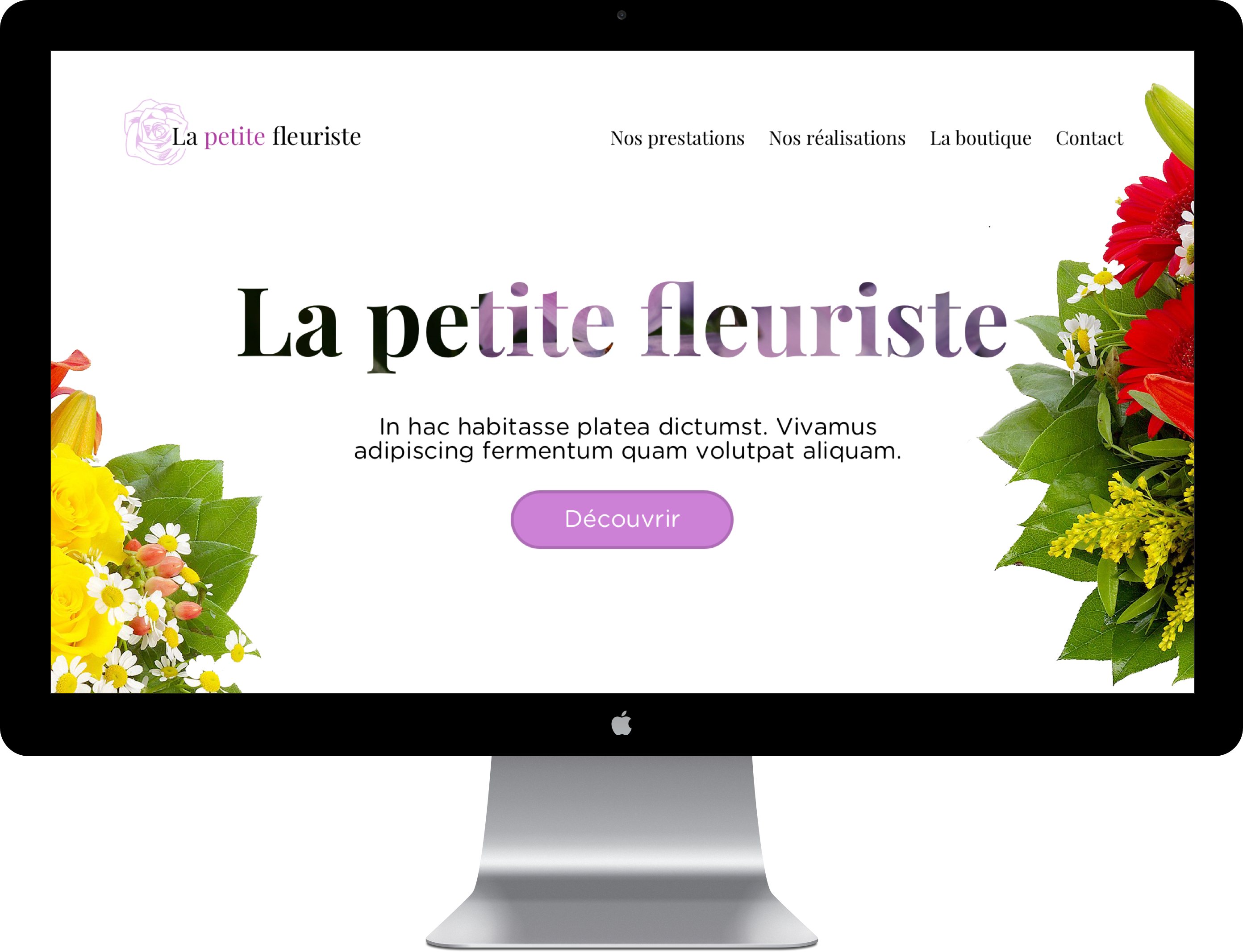 La Petite Fleuriste Mockup Desktop - Blumenstrauß Symphonie Mit Vase Blumen Online Verschicken (2784x2134), Png Download