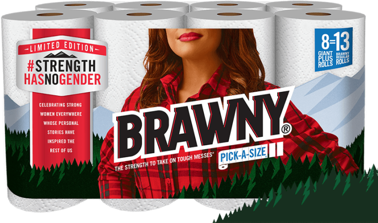 Brawny Paper Towels - Brawny Paper Towels Woman (768x471), Png Download