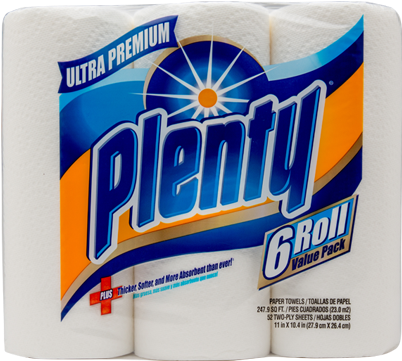 Plenty® Paper Towels - Plenty Paper Towels, Full Sheet, White, 6 Rolls 2925627 (540x400), Png Download