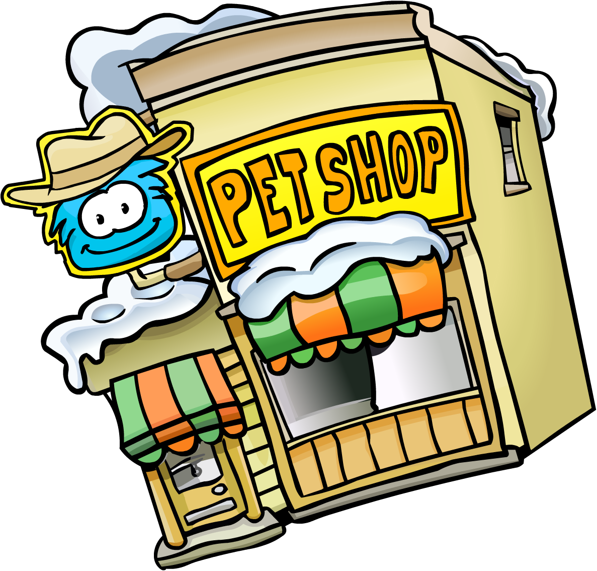 Pet Shop Surprise Party - Club Penguin Puffle Shop (1187x1134), Png Download