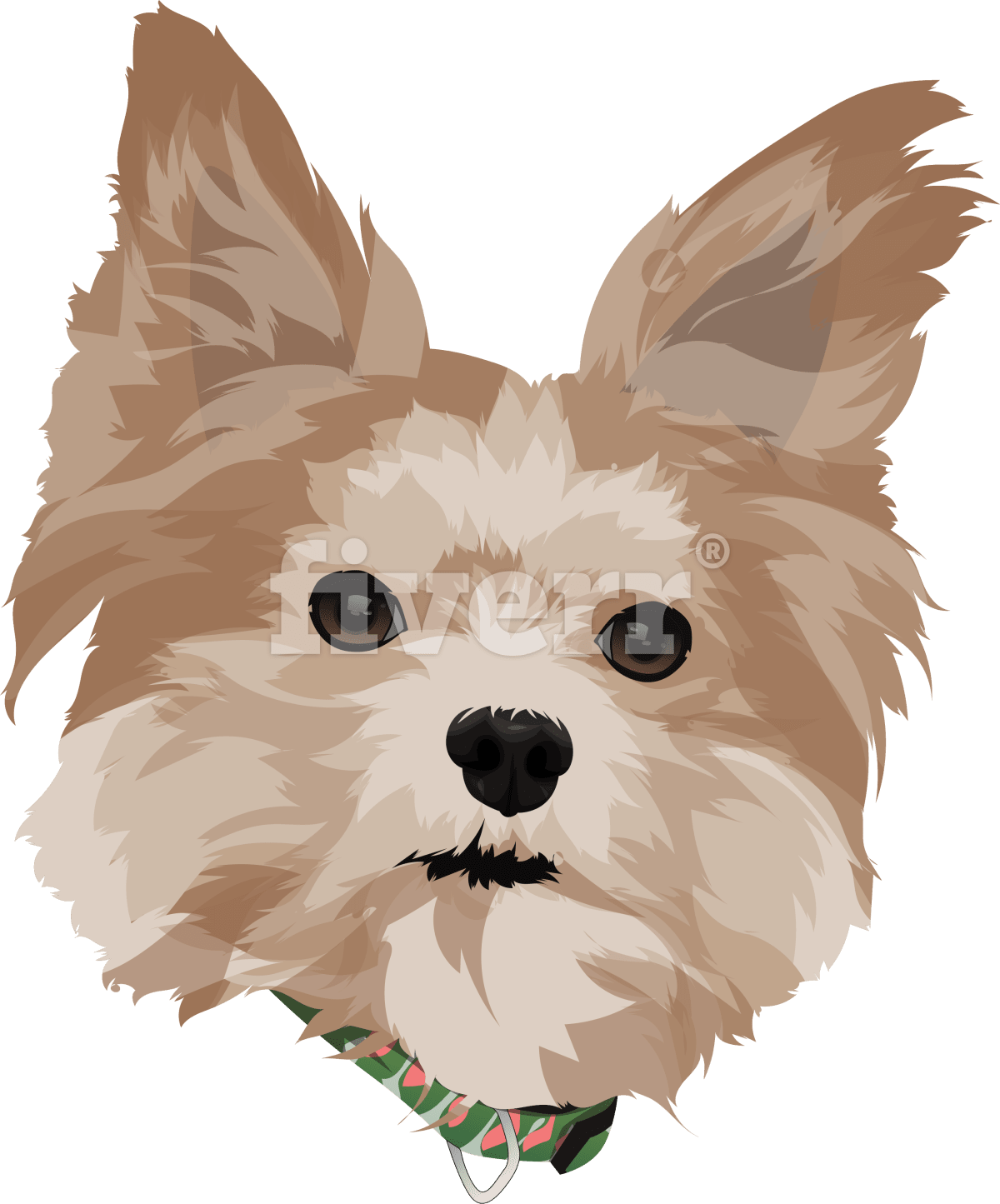 Make Vector Illustration Dog Cat Animal Pet Cartoon - Yorkshire Terrier (1200x1445), Png Download