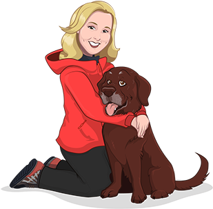 Pet And Owner Colour Cartoon - Owner And Pet Cartoon (500x492), Png Download