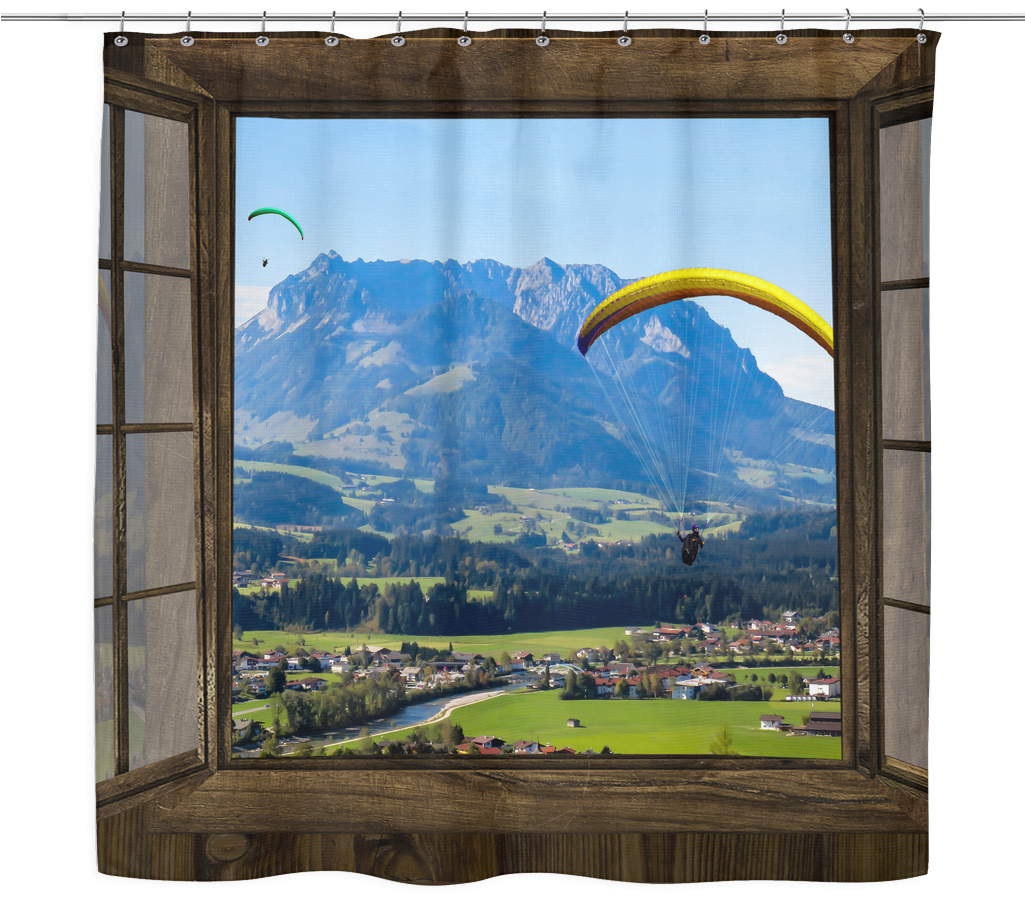 Paragliding Window Shower Curtains - Life And Adventures Of Santa Claus: Includes Audio (1024x1024), Png Download