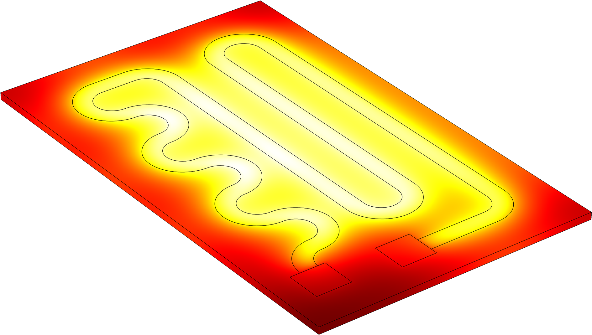 Model Showing Temperature Distribution In A Heating - Joule Heating (1920x1113), Png Download