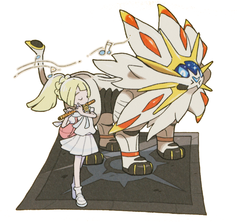 Lillie Sun Flute - Pokemon Lillie And Solgaleo (800x757), Png Download