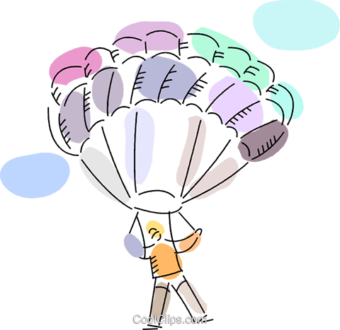 Parasailing Paragliding Royalty Free Vector Clip Art - Paragliding Clipart (480x467), Png Download