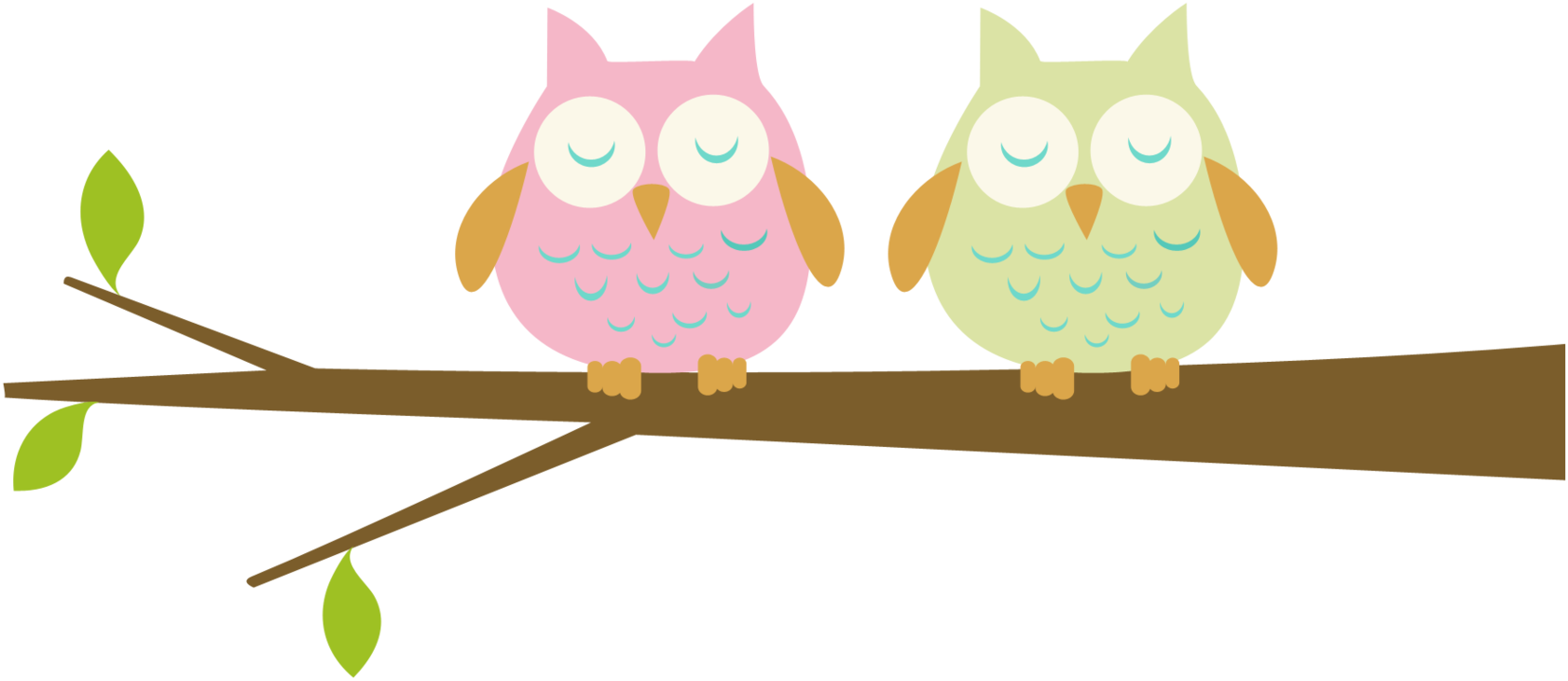 Owl Png, Cartoon Owls, Owl Clip Art, Owl Graphic, Baby - 2 Owls Clip Art (1682x730), Png Download