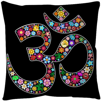 Om Aum Namaste Yoga Symbol Floral Art Design Floor - Namaste Symbol (400x400), Png Download