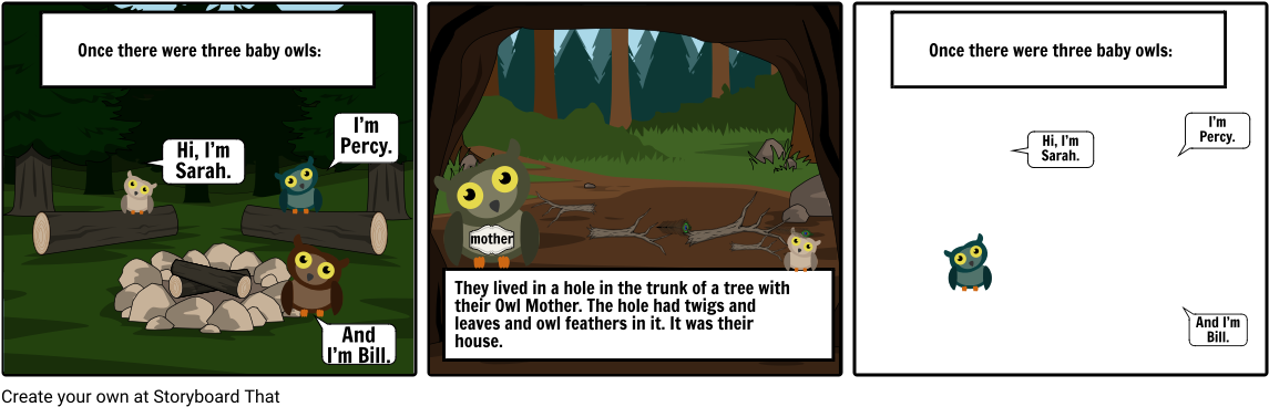 Owl Babies - Cartoon (1164x385), Png Download