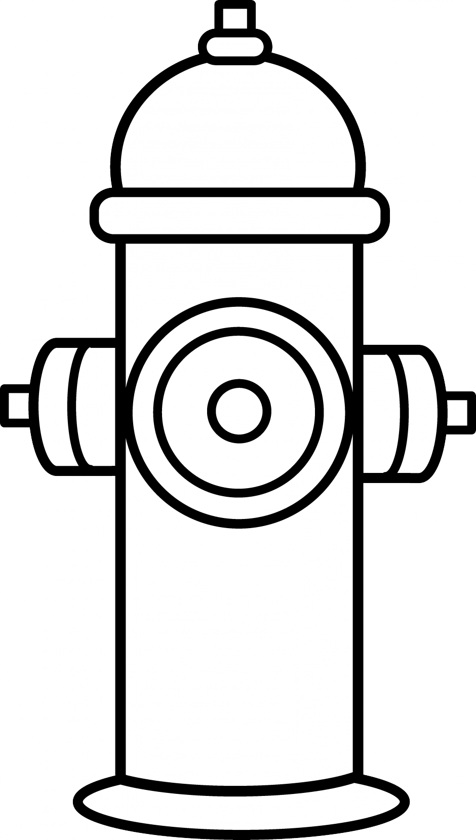 Fire Coloring Page Jacb Me Hat Inside - Fire Hydrant Black And White (940x1659), Png Download