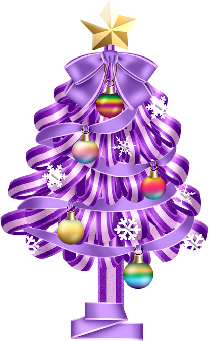 De Nuria D • Publicado En Gifs De Arboles De Navidad - Adornos Navideños En Lila Png (414x676), Png Download