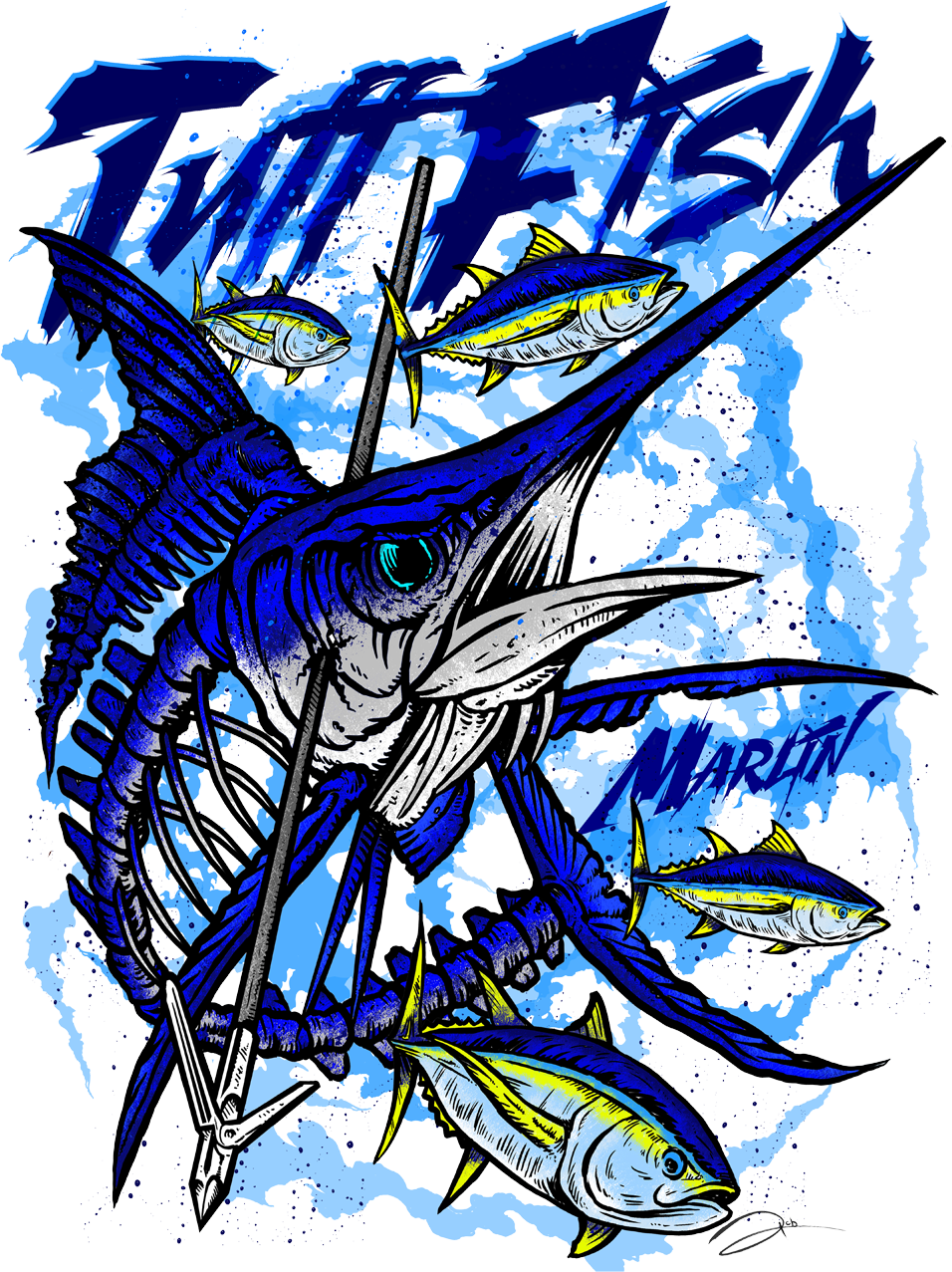 Blue Marlin - Atlantic Blue Marlin (956x1277), Png Download