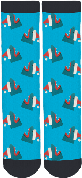 Great White Christmas Socks (284x599), Png Download