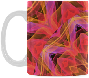 Abstract Peach Violet Mandala Ribbon Candy Lace White - Mug (500x500), Png Download