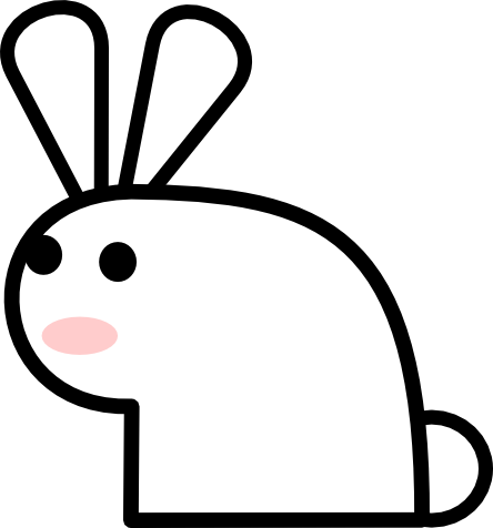 Year Rabbit Black White Animal - Rabbit Clip Art (444x476), Png Download