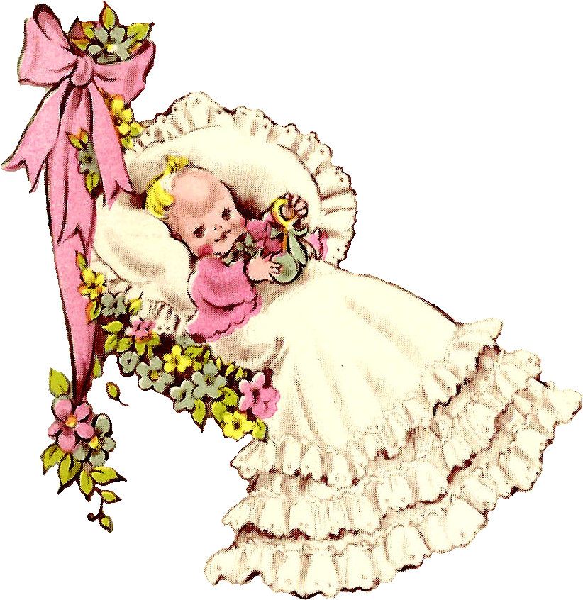 Digital Vintage Baby Downloads - Vintage Baby Clipart (894x938), Png Download