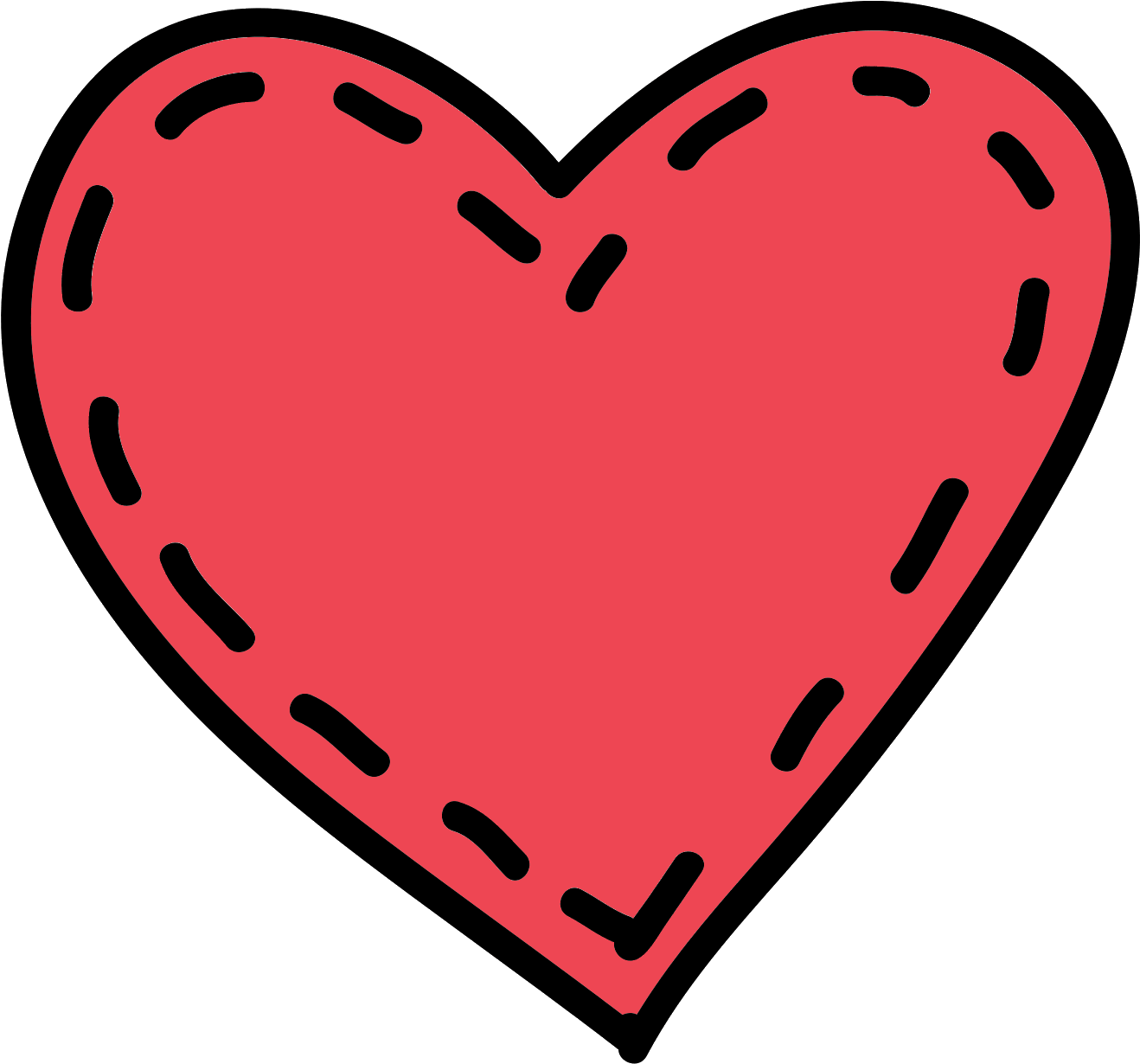 Stitched Heart Icon - Cartoon (1600x1600), Png Download