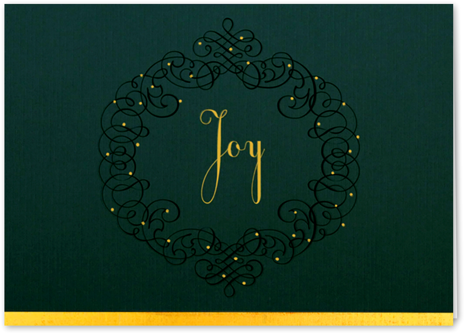 Picture Of Green Joy Wreath Greeting Card - Circle (1200x1200), Png Download