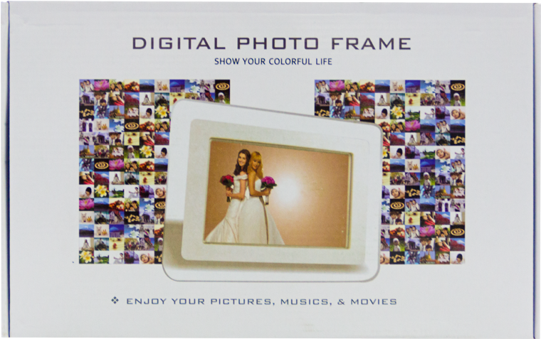 7'' Lcd Led Cadre Photo Numérique Mp3 Vidéo + Télécommande (800x800), Png Download