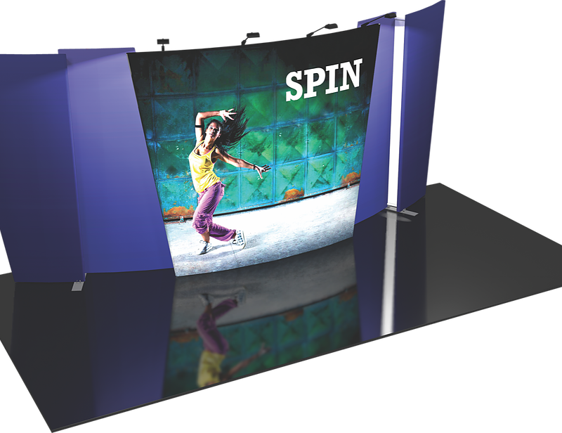 Spin Trade Show Banner - Flip 20ft Tension Fabric Display Kit 02 (800x616), Png Download