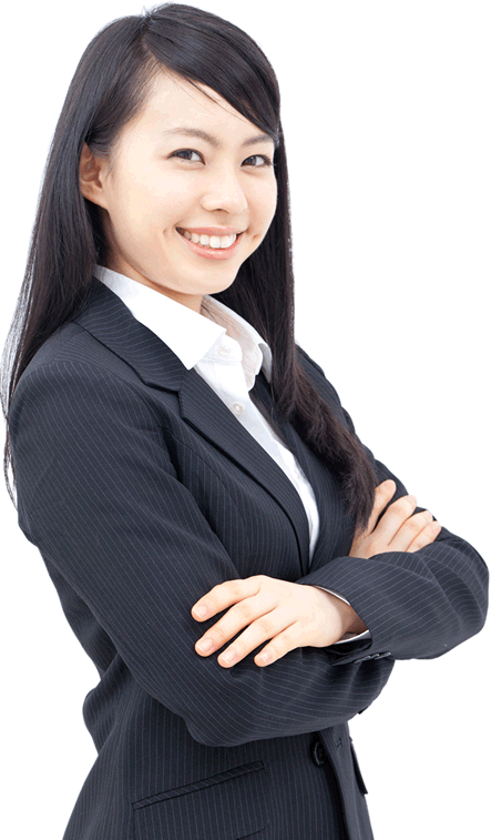 Chinese Girl Look Right - Office Girl Image Png (443x757), Png Download