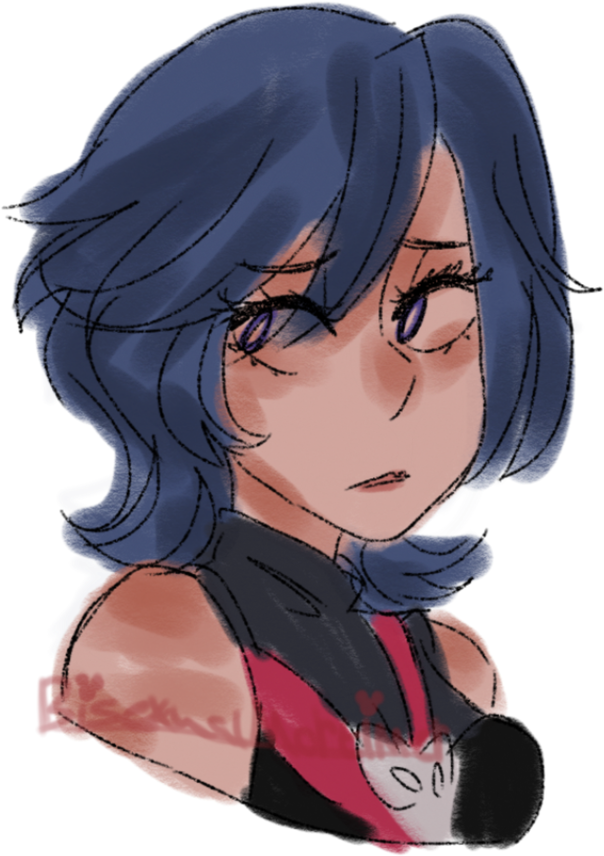 “just A Doodle Of Aqua ” - Cartoon (1280x1707), Png Download