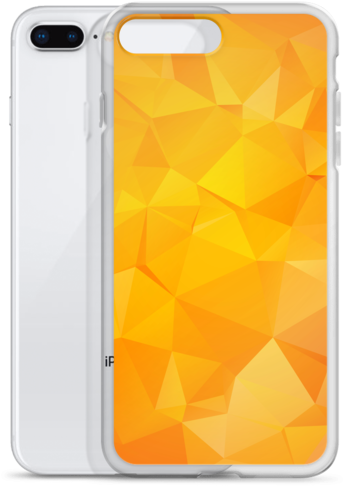 Orange Abstract Triangle Faceted Pattern Iphone Case - Mobile Phone Case (600x600), Png Download