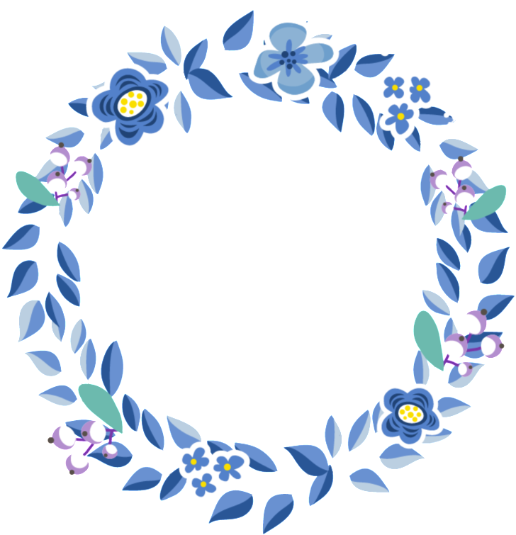 O Elemento Decorativo Da Flor Da Flor Azul E Azul - Blue Flower Circle Png (1024x999), Png Download