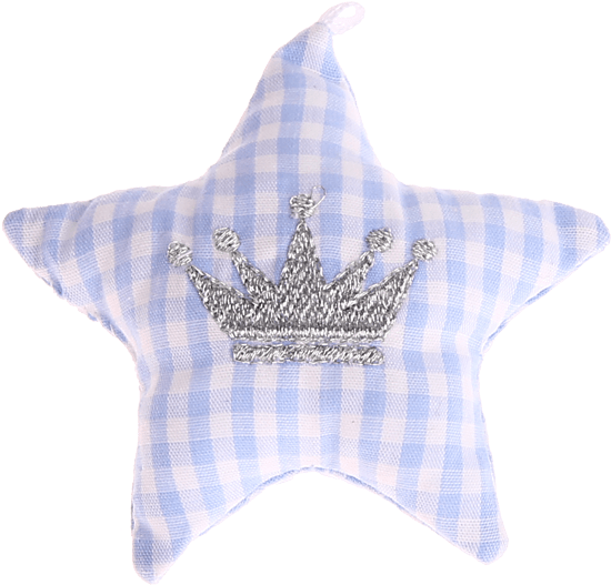 Estrela De Pano Azul Claro Coroa - Blue (550x550), Png Download