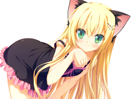 Neko-helmet With Cat Ears - Neko Kawaii Girl Png (460x345), Png Download