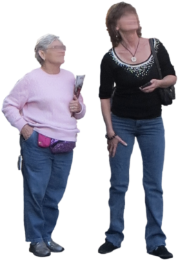 Ladies Looking Up Cut Out People, Two Ladies, Looking - Standing (375x375), Png Download
