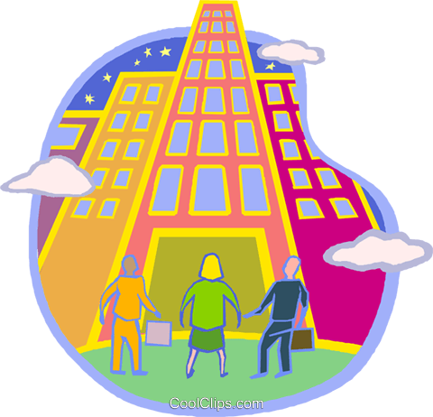 People Looking Up At Building Royalty Free Vector Clip (480x462), Png Download