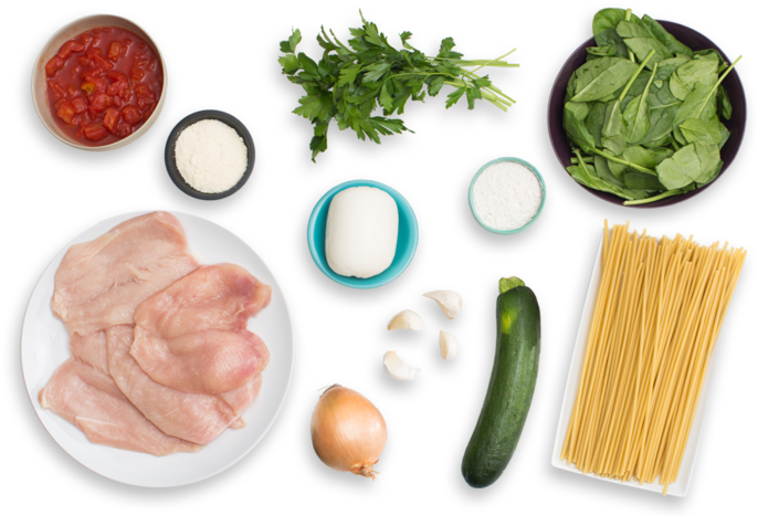 Chicken Parmesan With Fresh Mozzarella & Spinach-zucchini - Mozzarella Png Top View (700x477), Png Download