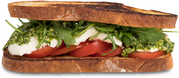 Pesto, Mozzarella & Tomato Toast - Tomato (1000x978), Png Download