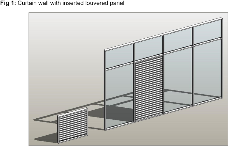Basic Curtain Wall Type With Grids And Mullions Attached - Curtain Wall (774x520), Png Download