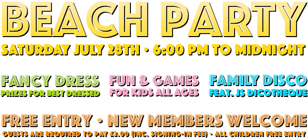 2018 Beach Party At Cwmc - Chatteris Working Mens Club & Institute Ltd (736x642), Png Download