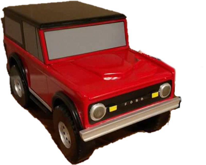 Custom Carved Wooden Bronco Toy Box / Personalized - Vehicle Registration Plate (965x911), Png Download