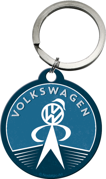 Nostalgic Art Metal Keyring Volkswagen Retro Logo - Nostalgic-art 48020 Round Key Ring 4 Cm Round Volkswagen (600x600), Png Download