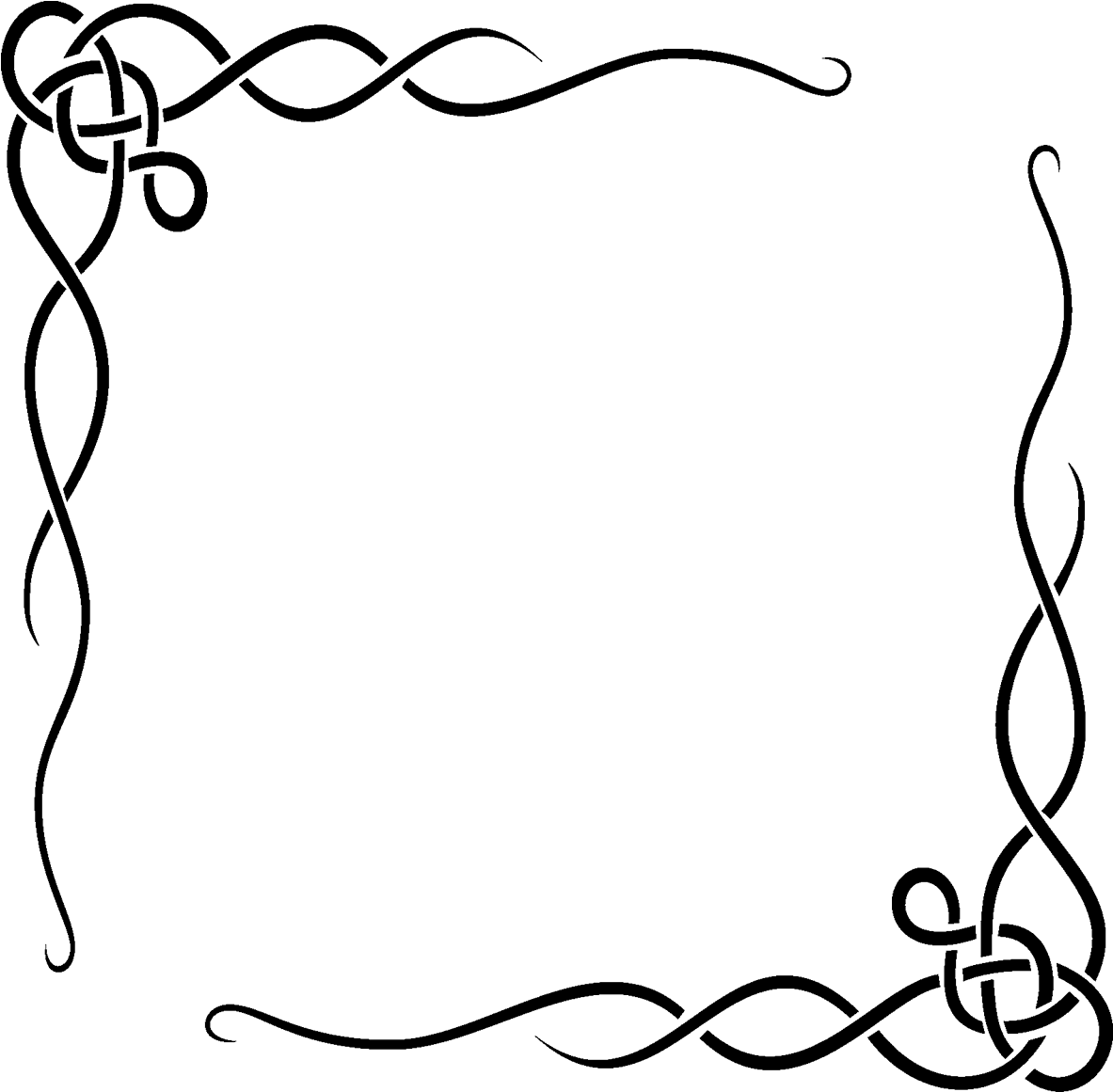 Vinilo Marco De Lazos Abstractos - Transparent Border For Word (1300x1300), Png Download