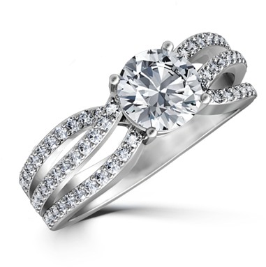 Broad 3 Row Crossover Diamond Ring - Solitaire Diamond Broad Ring ...