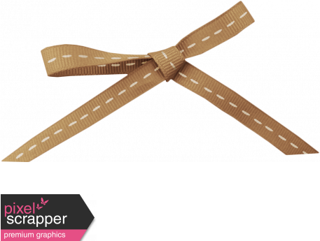 Brown Ribbon Bow - Digital Scrapbooking (456x456), Png Download